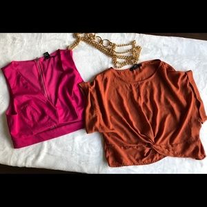 Bundle forever 21 two crop tops size M one new